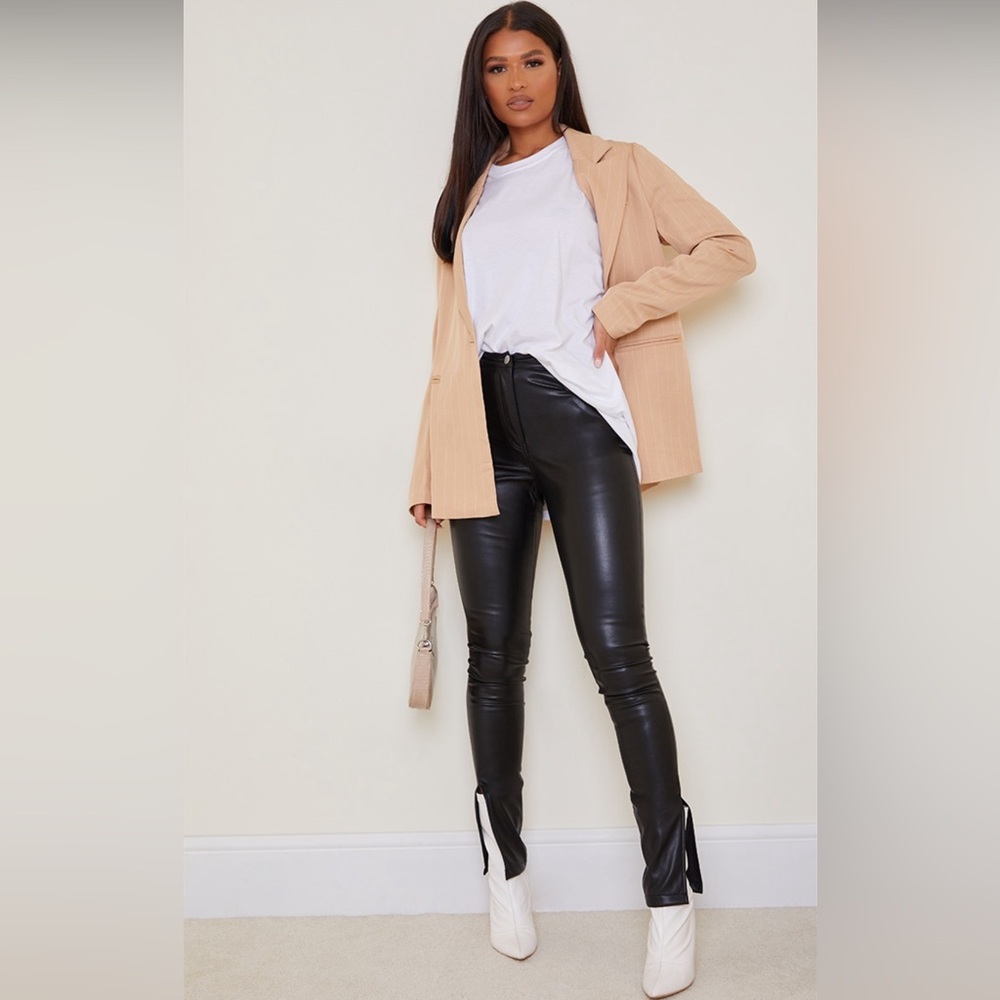 Leather Split Leg Pants
